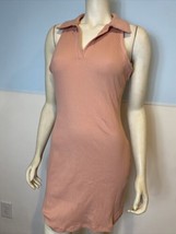Wild Fable Pink Ribbed Knit Sleeveless Collared V Neck A Line Dress Size L, NWT - £14.95 GBP