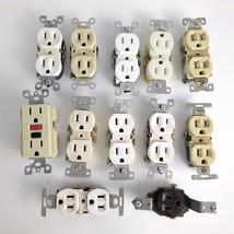 Vtg Lot 12 Wall Receptacles, Residential-Grade Outlets, Duplex Leviton H... - $465.99 MXN