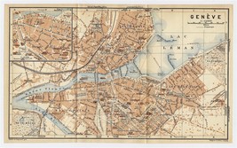 1930 Original Vintage City Map Of Geneva / Switzerland - £15.96 GBP