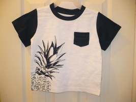 Wonder Nation Boys Short Sleeve Shirt Size 2T White Blue Pineapple NEW - $10.69