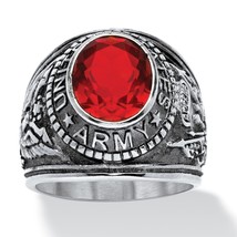 Army Ruby Stainless Steel Military Ring All Sizes 8 9 10 11 12 13 - £59.77 GBP