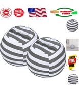 Foldable Grey Cotton Bean Bag with Zipper for Stuffed Animal Storage - 2... - $886.04 MXN