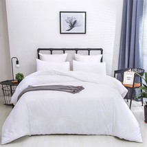 White Comforter Sets Queen Plain White Bedding Comforter Set Full Pure W... - £106.93 GBP