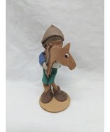 Vintage Handmade Polish Boy On Toy Horse Figurine 4&quot; - $14.85