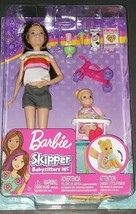 Barbie Skipper Babysitters Doll and Baby Feeding Playset Highchair Food Scooter - £19.51 GBP