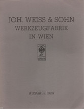 JOH. Weiss &amp; Sohn Tool Catalog Reprinted April 1980 of 1909 Catalog - $19.00