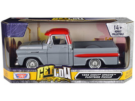 1958 Chevrolet Apache Fleetside Pickup Truck Lowrider Gray w Red Top Get Low Ser - £32.11 GBP