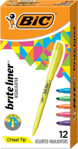 Brite Liner Highlighters, Chisel Tip, 12-Count Pack of Highlighters Asso... - $10.67