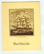 United States Lines Rotary Lions Menu 1964 SS United States  - £23.27 GBP