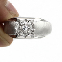 14K Weiß Vergoldet 1.00Ct Runder Moissanit Solitaire Verlobungsring - £101.93 GBP