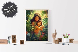 Artisan PRINTABLE wall art, Serene Mother and Child, Portrait | Digital Download - £2.80 GBP
