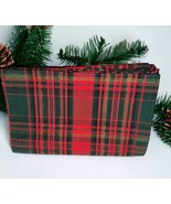 Vintage Christmas Table Cloth Tartan Plaid 60&quot; x 118&quot; Holiday Decor Red ... - $37.62
