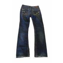 BKE Sierra Skinny Jeans Women&#39;s 28x31-1/2 Dark Wash Thick Stitch Low Rise - £17.05 GBP