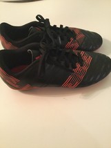 Adidas cleats Nemeziz Size 5 black orange soccer softball baseball shoes striped - £23.50 GBP