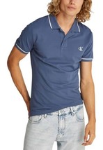 Calvin Klein Jeans Men Polo Blue Designer Shirt Logo 2025 Collection - $115.13 CAD