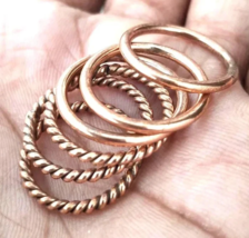 Solid Pure Copper Minimalist Healing Ring, Handmade, Unisex, 6 Pc Design... - $14.77+