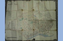 1958 vintage LARGE ROAD MAP delaware county pa - £37.76 GBP