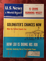 U S News World Report Magazine August 3 1964 8/3/64 Barry Goldwater&#39;s Chances - £11.36 GBP