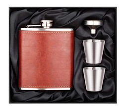 Leather Wrapped Stainless Steel Hip Flasks Whiskey Alcohol Drinks Holder Pocket - £25.23 GBP