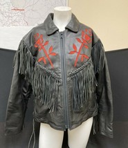 MOB Leather Women's Jacket w/Suede Rose Inserts Design, Size 14 - $168.29