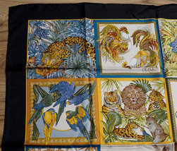 Salvatore Ferragamo Authentic Scarf Silk Wild Animal Print 16 Panels With Box - £159.83 GBP