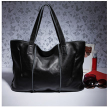 100% Genuine Leather Handbag Large Capacity Women Shoulder Bag Retro Tote Purse  - £77.10 GBP