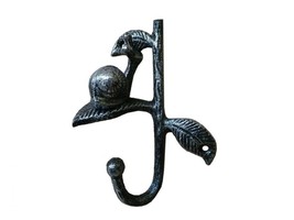 Rustic Silver Cast Iron Decorative Snail Hook 6&quot;&quot; - $11.99