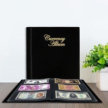 Currency Album for Notes (102 Pockets) - Faux Leather Cover Currency Not... - £38.94 GBP