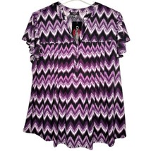 NWT Cocomo Plus Size 2X Multicolor Pintuck Short Fluttered Sleeve Blouse Top - £27.35 GBP