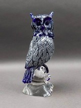 Seguso Viro Signed Large Blue &amp; White Murano Glass Owl Figurine Sculptur... - £1,422.28 GBP