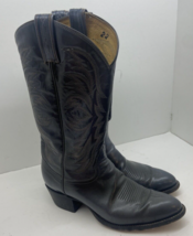 Tony Lama Cowboy Boots Mens 8.5 D Style 8976 Gray Leather Western Vintage - £39.89 GBP