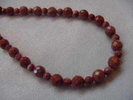 (v432) gold Goldstone 20&quot; Faceted Beads GEM bead Necklace JEWELRY - £44.72 GBP