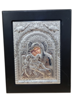 7&quot;  Axion Esti Theotokos Mount Athos Silver Plated Greek Orthodox Icon 18cm - £14.53 GBP