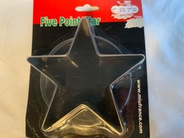 MIU France Five Point Star Cookie Cutter Sugar NIP Metal 5&quot; Across Large Size - £11.05 GBP