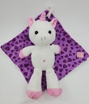 10&quot; Snug Buddies White Unicorn w Purple Blanket Plush Lovey Stuffed Toy B39 - £9.37 GBP