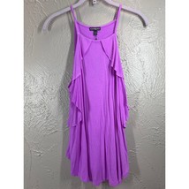 Express Womens Purple Sleeveless Stretch Tank Top Ruffle Size Small NWT - $464.68 MXN