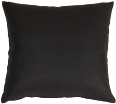 Tuscany Linen Black Throw Pillow 17x17, with Polyfill Insert - £27.93 GBP