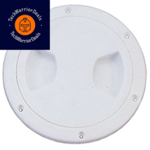 Marine Boat White Plastic Deck Plate 5&quot;D Waterproof Inspection Bayonet Type - £20.53 GBP