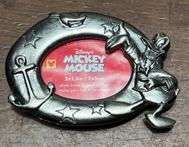 Vintage Disney Donald Duck anchor Mini Silver Pewter magnetic Picture Frame - $10.00