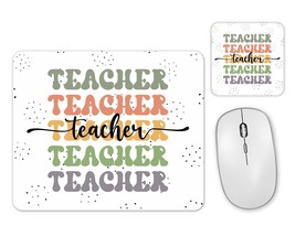 Teacher Supplies, Mouse Pad and Coaster, Teacher Gift Set, Teacher Mouse Pad, Ba - £3.21 GBP
