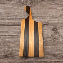 Handcrafted Cutting Board Curved Handle Made from Cherry and Walnut Stripes - $772.91 MXN