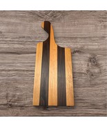 Handcrafted Cutting Board Curved Handle Made from Cherry and Walnut Stripes - $772.91 MXN