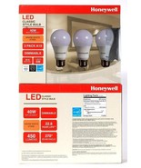 2 Honeywell LED Classic Style Bulb 6W 40W Replacement Warm White 3 Pack A19 - £25.15 GBP
