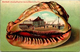 Postcard 1907 Boardwalk Brighton Casino Atlantic City NJ Shell Border Emboss Q15 - £12.55 GBP