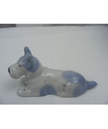 Vintage Porcelain Blue Spotted Scotty Dog Figurine Japan 14-f - $19.79