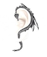 Alchemy Gothic The Dragons Lure LEFT Stud Earring Ear Pewter Wrap Authentic E274 - $31.95
