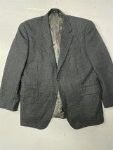 Chaps Ralph Lauren 42S Blue Houndstooth Tweed Wool Mens Blazer Sport Coat Jacket - $54.59