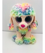 Ty Beanie Boos 9&quot; RAINBOW Poodle Dog Plush Stuffed Animal Toy MWMTs Hear... - $12.35