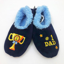 Snoozies Men&#39;s #1 DAD Slippers Large 11/12 Navy Blue Non Skid Soles - $12.86