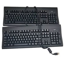 Lots Of 2 WYSE KU-8933 US ENGLISH USB WIRED BLACK DESKTOP KEYBOARD - $14.03